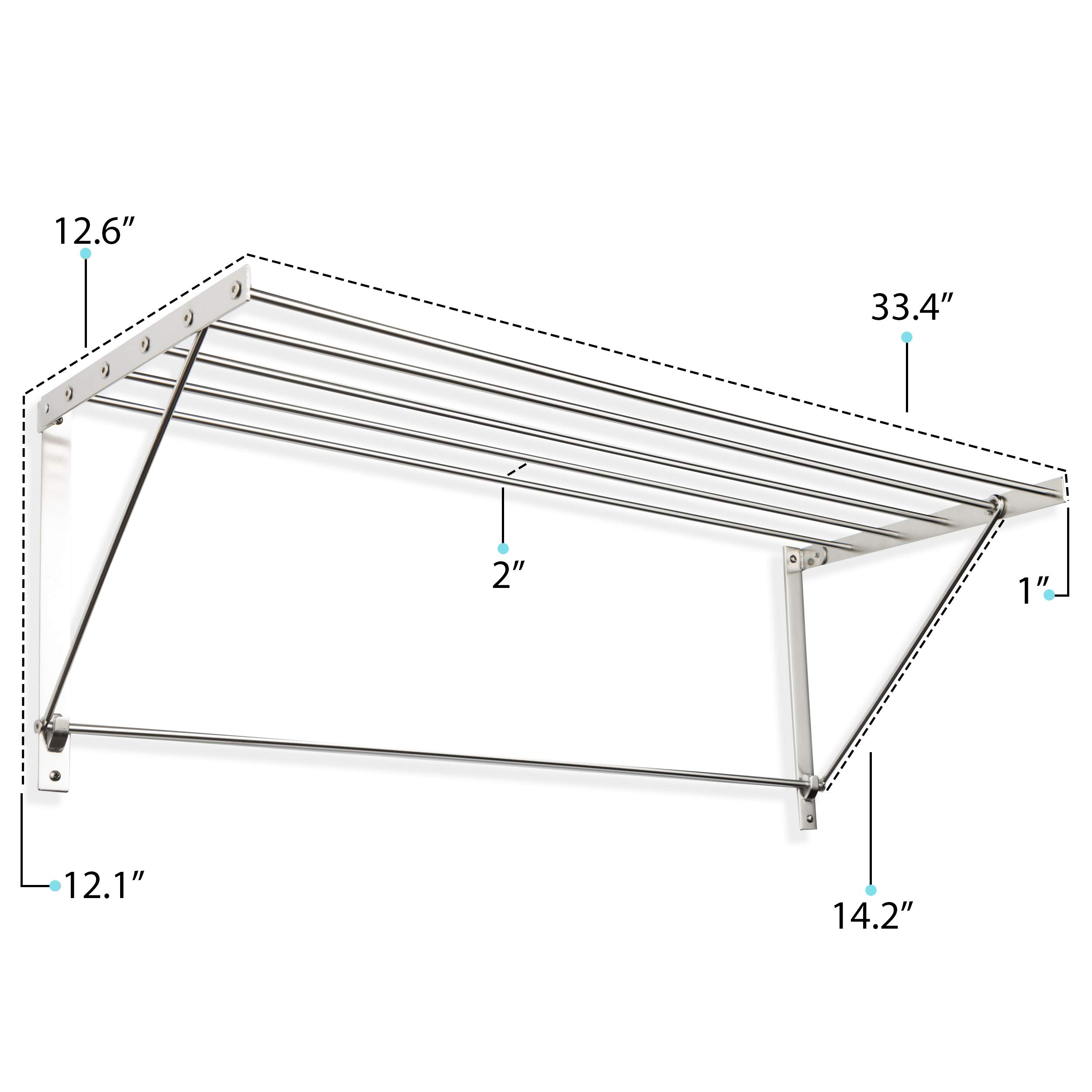 Brightmaison Wall Mount Clothes Drying Rack & Laundry Room Organizer