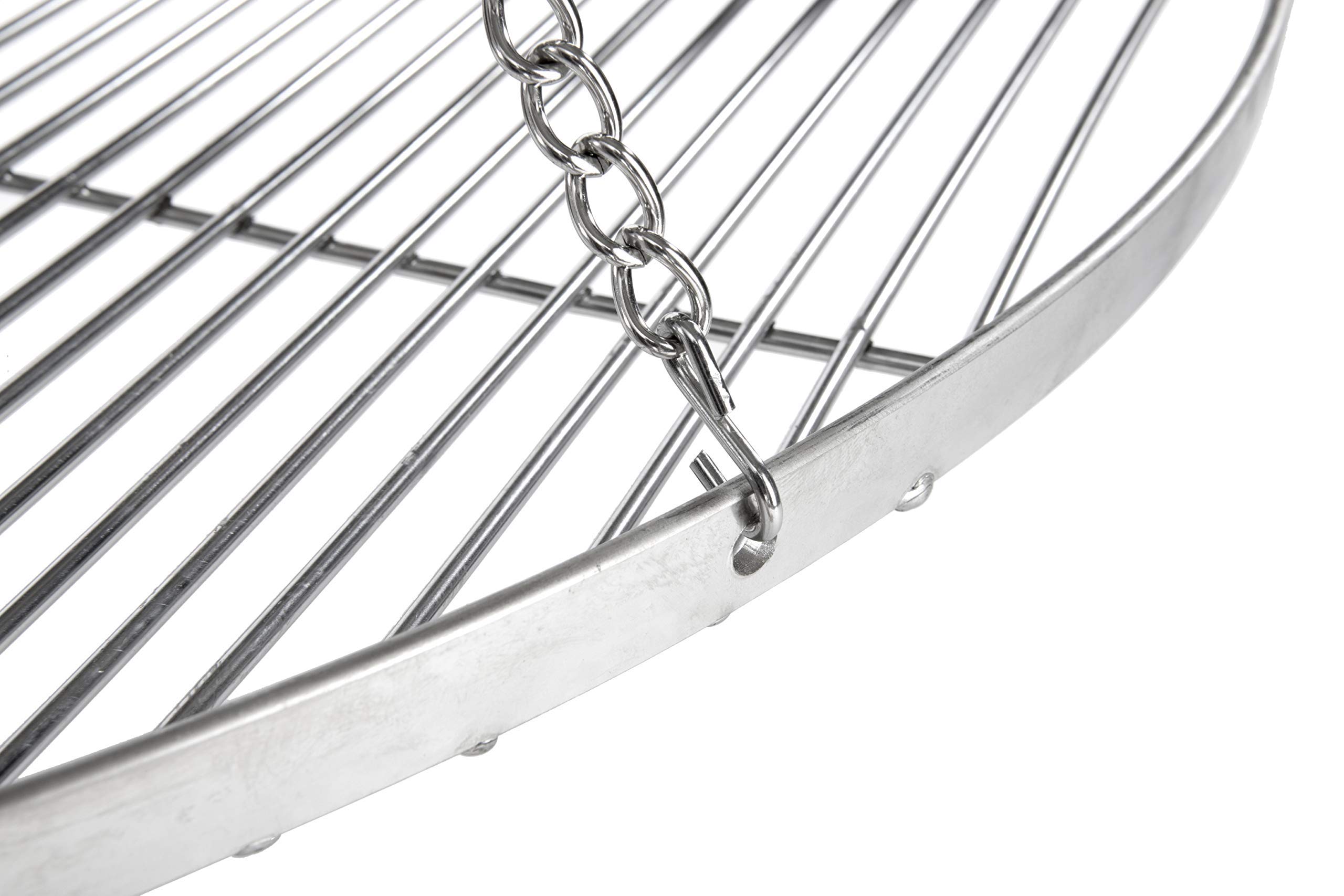 Grille De Barbecue Ronde HeRo24 - Acier Inoxydable 70 Cm, Pour Trépied