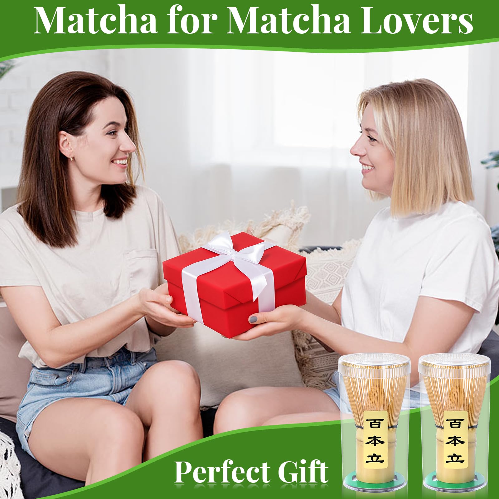 Alyvisun 2 Unidades Batidores de Matcha de Bambú (Chasen) con 76 Púas, Batidor de Matcha Hecho a Mano, Tradicional Batidor de Bambú para un Matcha Suave y Espumoso, Ideal para la Ceremonia del Té