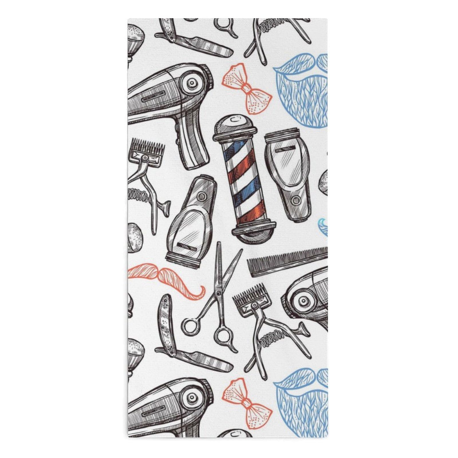 NCLQVJXZKHW Barber Shop Tools Hand Towels Soft Face Towel Gym Bathroom Travel Hotel 13"x28"