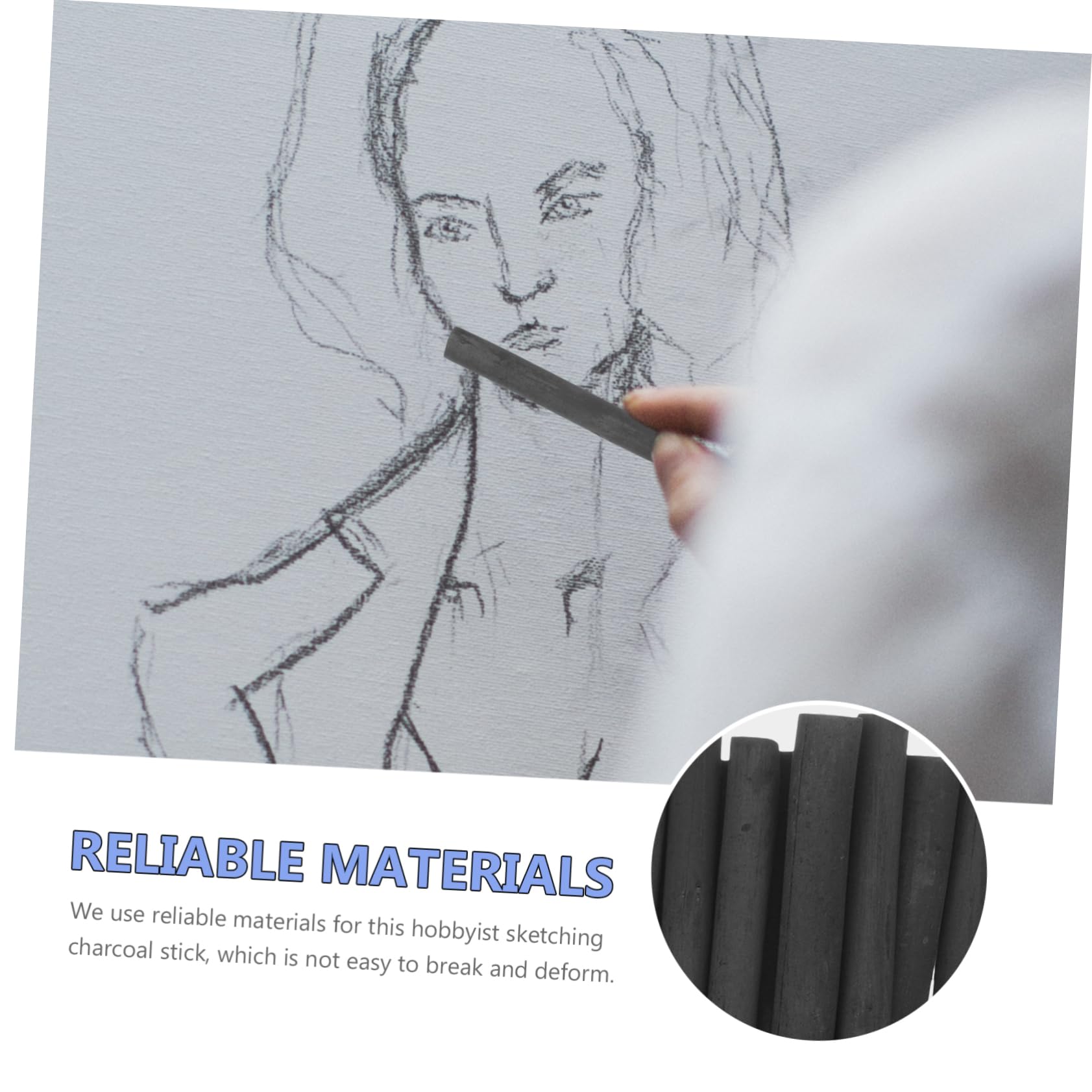 Operitacx 60piezas Lápices De Carboncillo Comprimido Para Dibujo Palos De Carboncillo De Sauce Para Artistas De Dibujo Para Estudiantes y Adultos