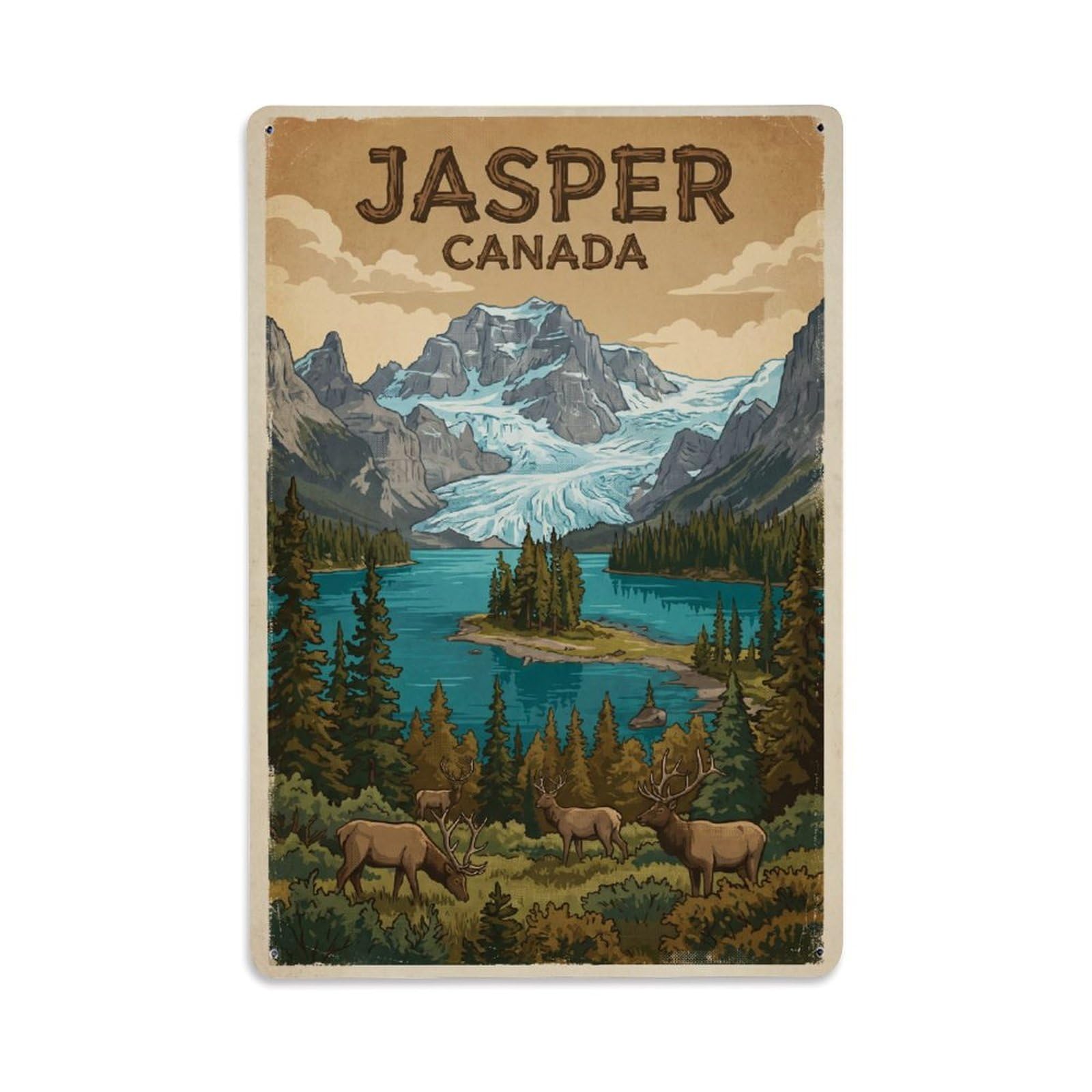 Canada Jasper Vintage Travel Metal Tin Sign