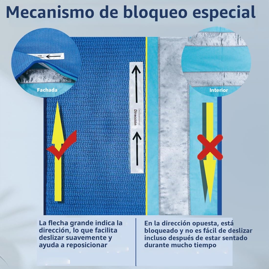 One Direction - Cojín tubular para asiento, prevención de caídas para ancianos en silla o silla de ruedas, excelente cojín antideslizante para asiento de coche y silla de oficina, 17 x 17