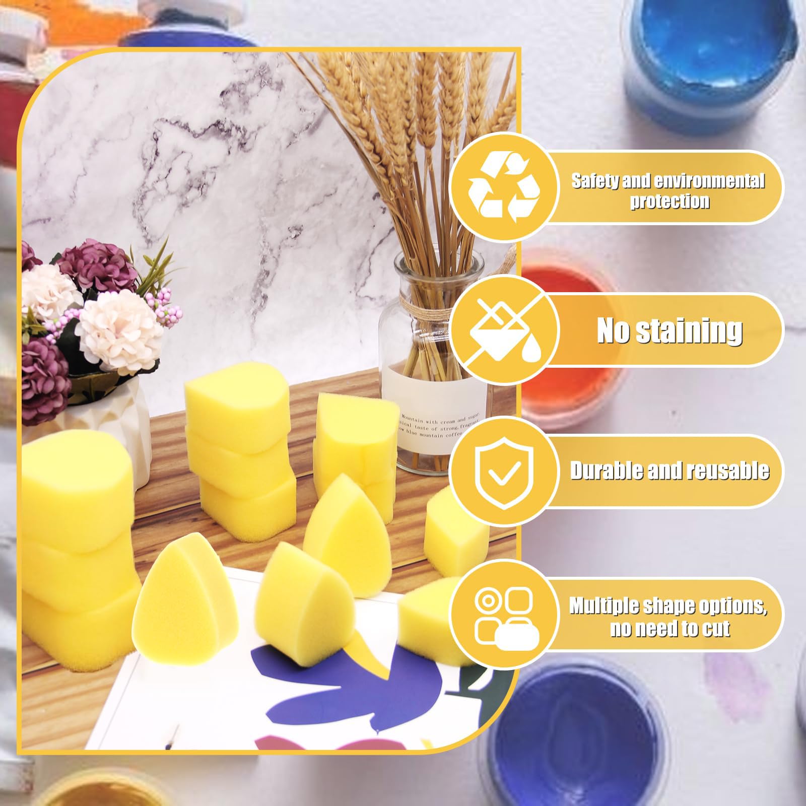 Spugne Per Pittura Viso 12 Pezzi - Forma A Goccia Per Arte E Trucco - Foto 5