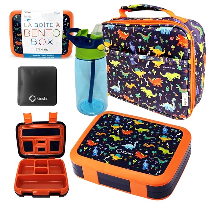 Buy kinsho Bento Lunch Box with Insulated Bag, Water Bottle&Ice Pack