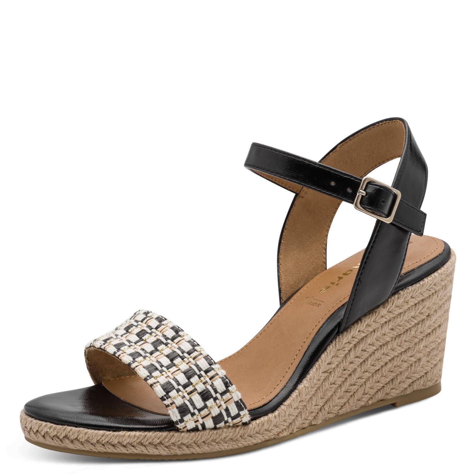 Tamaris Women’s sandal with wedge heel black 5.5 UK