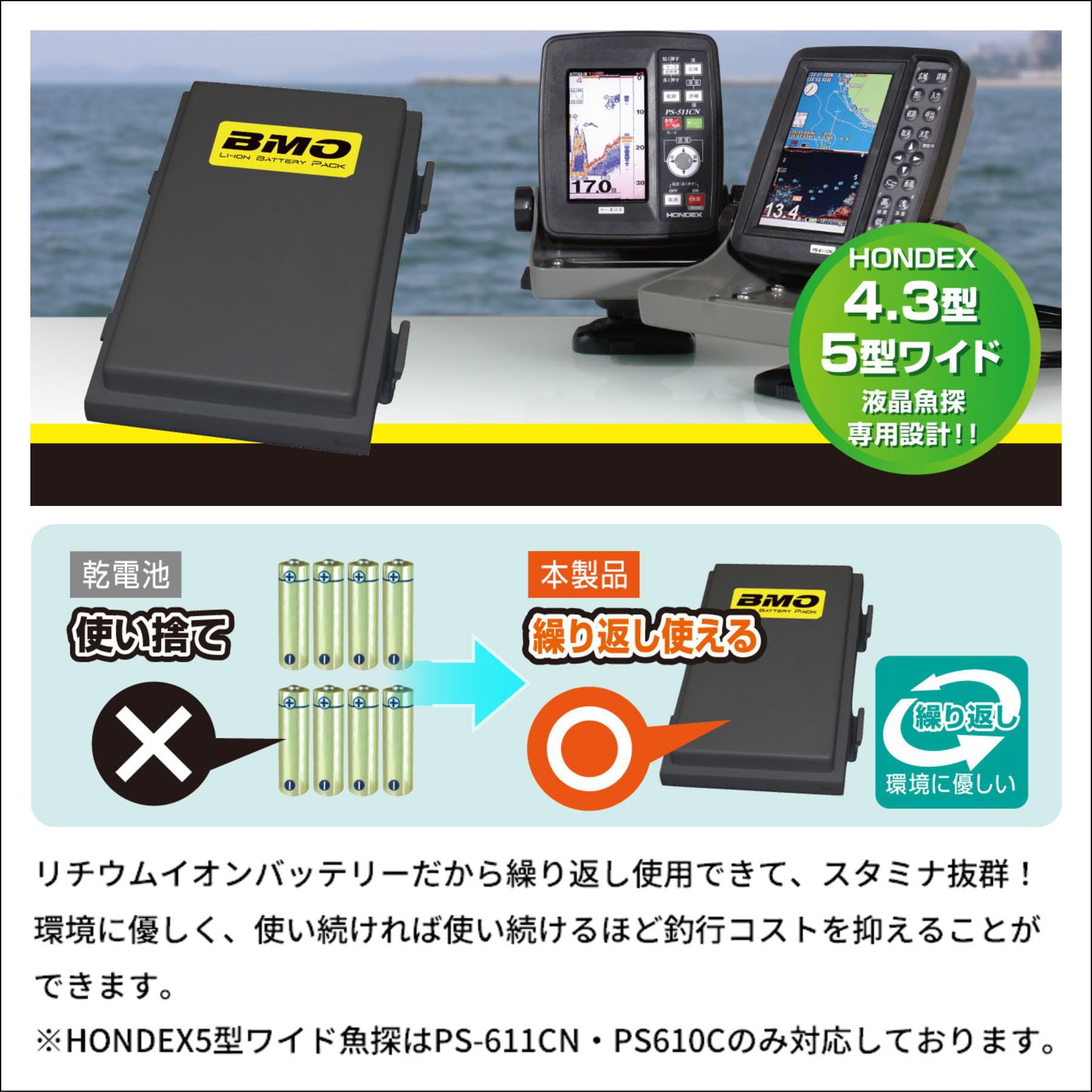 Amazon.co.jp: BMO JAPAN(ビーエムオージャパン) HONDEX魚探用 