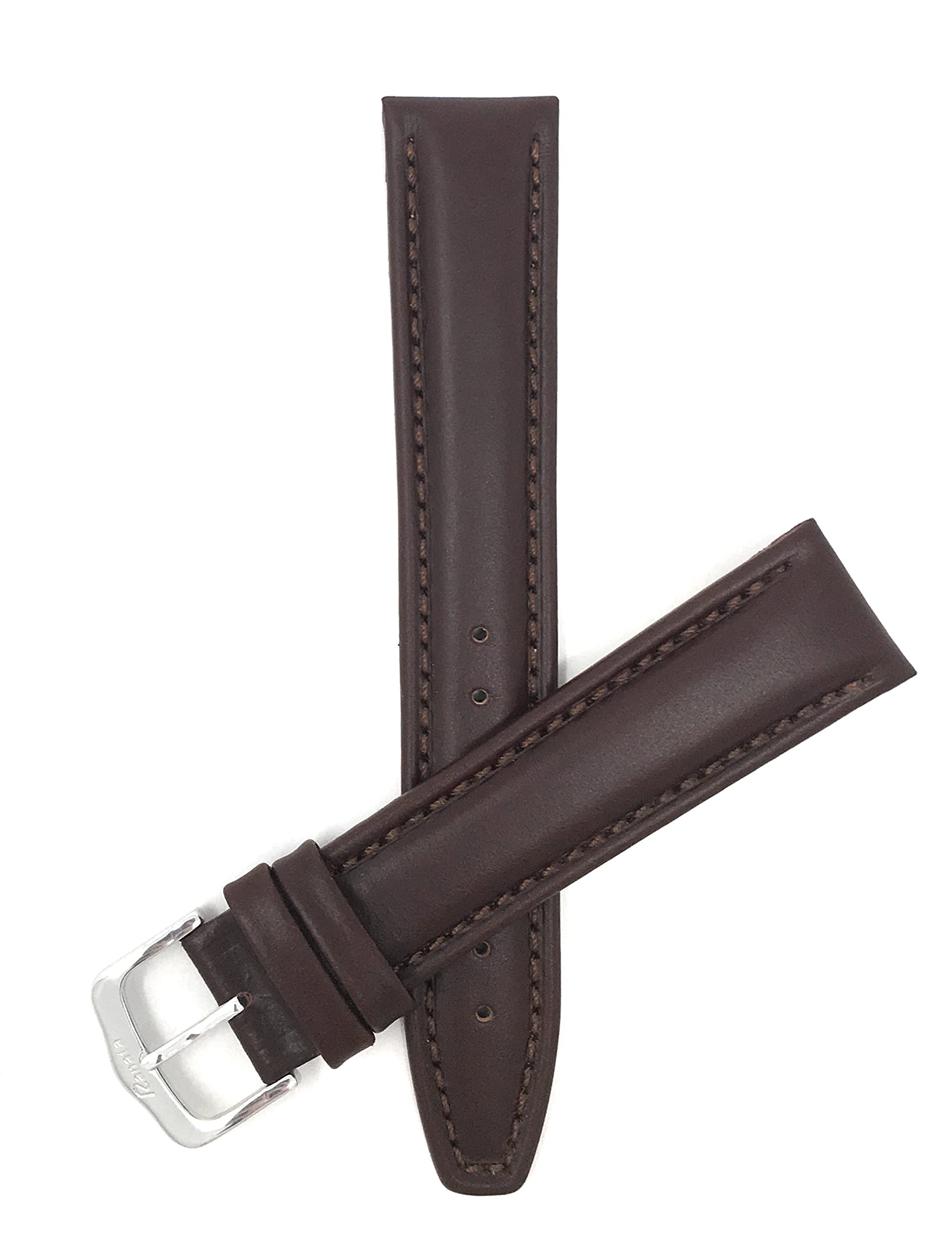 Bandini 18mm Italian Leather Watch Band Strap - Light Brown - Stitching - Sports