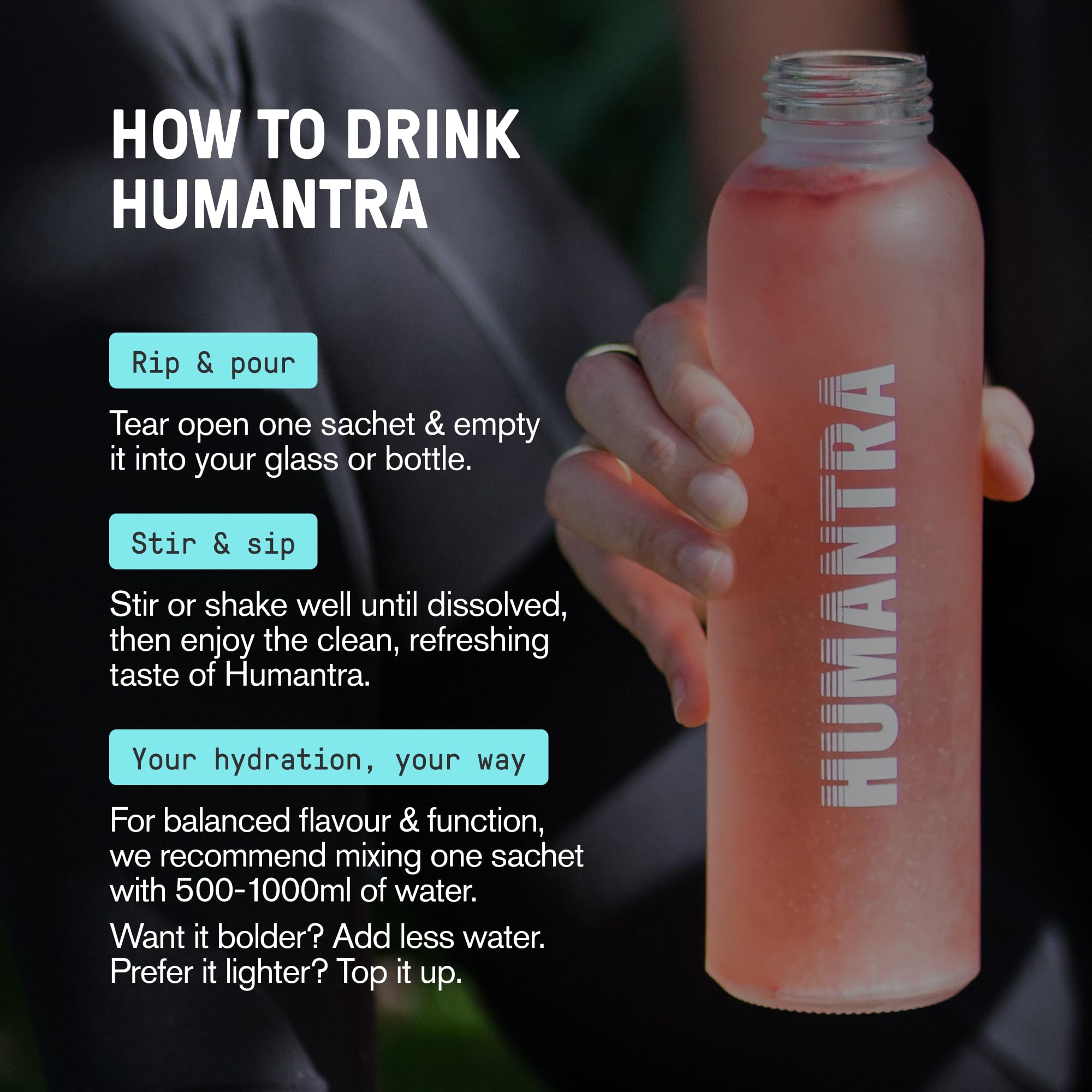 Humantra Electrolytes Powder - Berry Pomegranate Flavor, 20ct - Powdered Hydration Sachets - Plant-Based Electrolyte Powder with 6 Electrolytes - Vegan, Sugar Free, Gluten Free — view 6