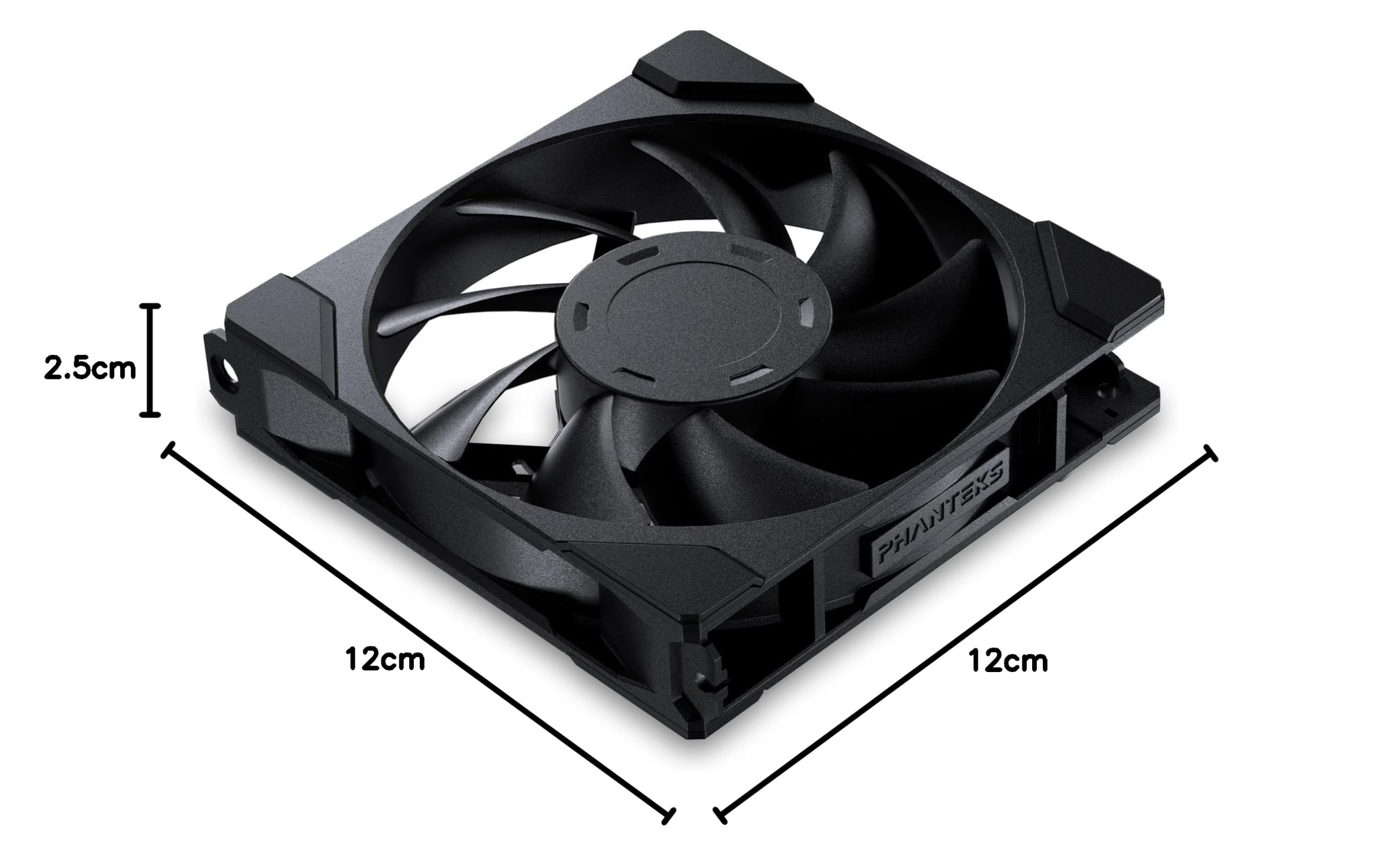 Phanteks M25-120 Gen2, 3er Pack, telaio ventola unificato a Daisy Chain, ventola di raffreddamento ad alte prestazioni PWM da 120 mm, Nero