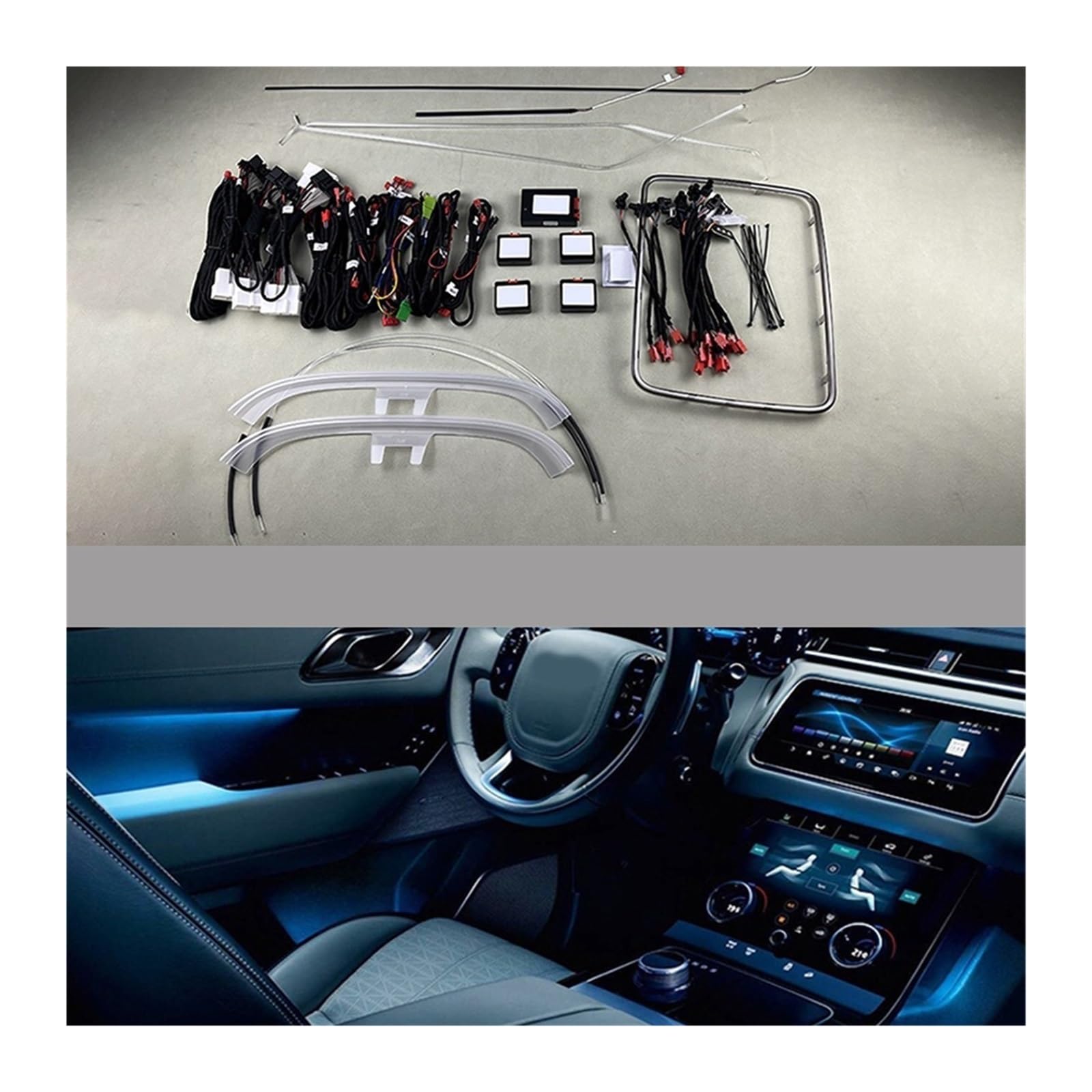 LED Ambient Light 10 Colors Decoration Ambient Lamp Compatible with Land Rover Compatible with Range Rover Velar 2017 2018-2021 Ambient Light(B)