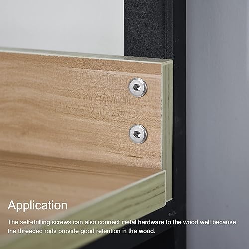 Miniatura 9 de uxcell Tornillos autorroscantes hexagonales, 14 x 1-14" 410 Tornillo de perforación de cabeza plana de chapa de acero inoxidable 410, 100 piezas,