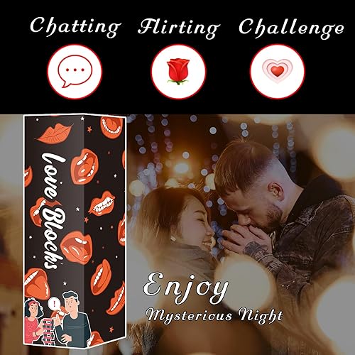 Miniatura 4 de Divertido regalo para el día de San Valentín 2024 54 divertidos bloques apilables para parejas, juego romántico para parejas hablar, coquetear,