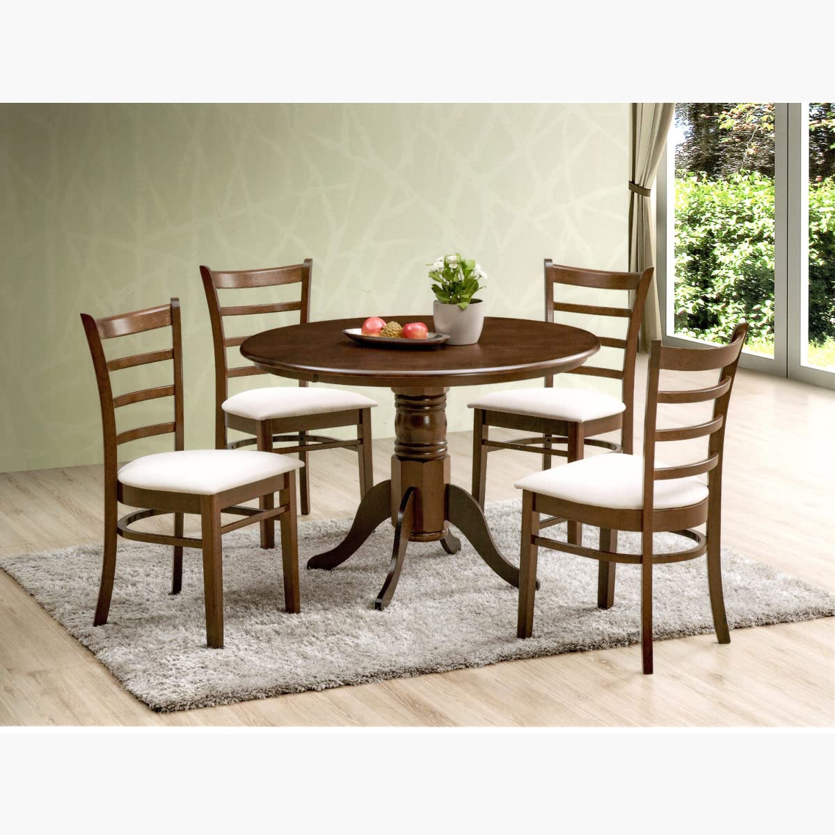 Home Box Cleo 5-Piece 4-Seater Dining Set 106 X 76 X 106 Cm Brown
