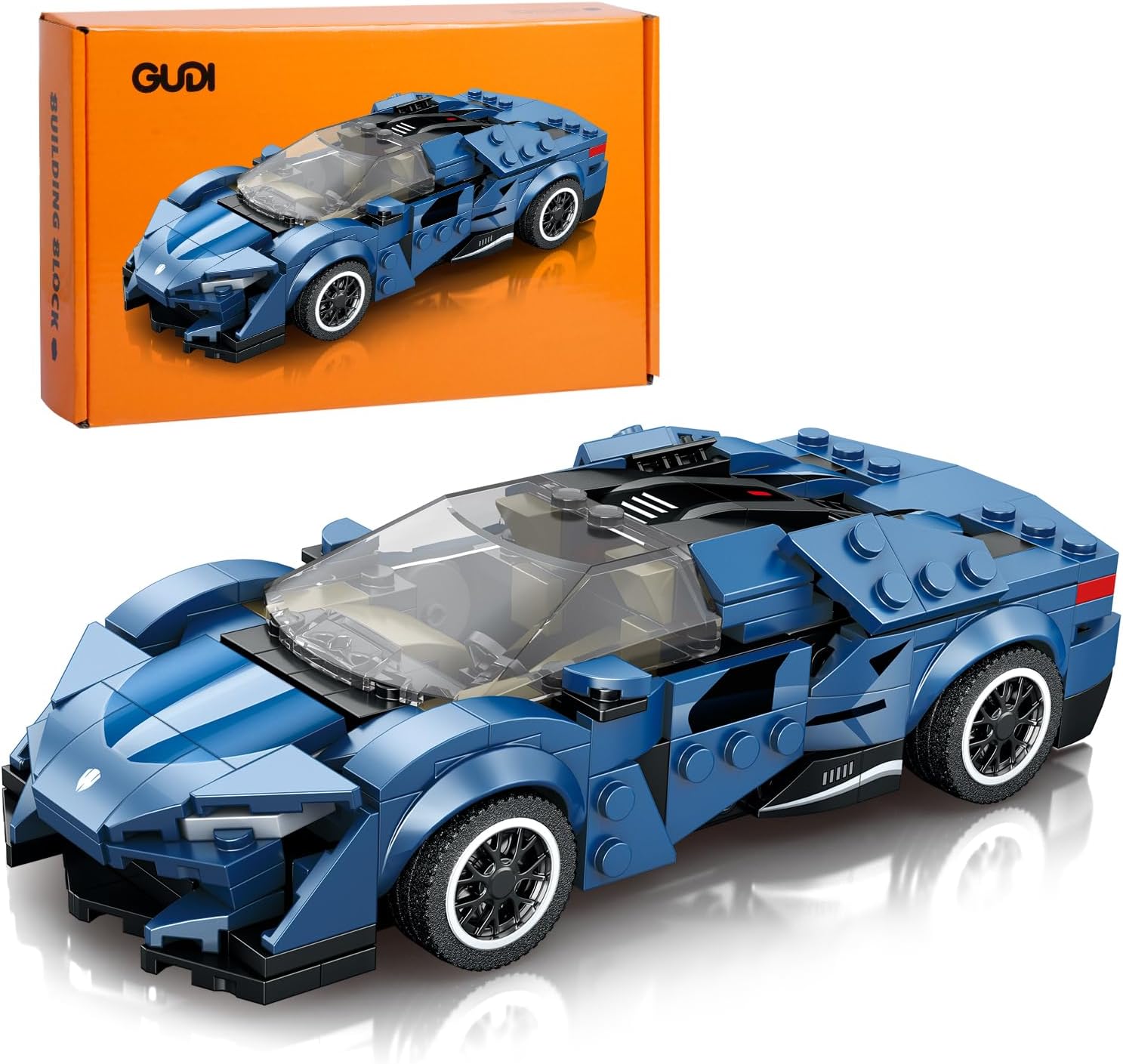 MOC Sports Cars for Boys, Collectible Speed Champion Race Car Toy Building Kit,Creative Gifts for Kids and Girls 3-8 8-12, Race Car Toy Model Building Kit,AGERA Blue(327Pcs)