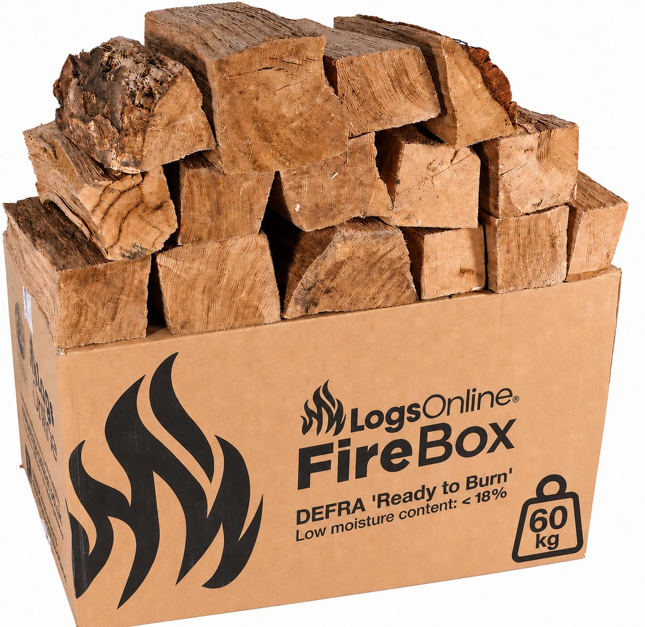 Logs Online Kiln Dried Logs Fire Wood – 60Kg – Under 20% Moisture – Hardwood Logs For Wood Burner, Pizza Oven, Fire Pits, Chiminea, Fireplace And Firewood Logs