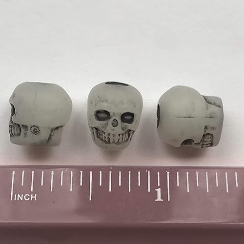 Miniatura 4 de Cuentas de calavera Nightglow Antiqued Gran Agujero Pony Perlas hechas en Estados Unidos, Oro (B07584)