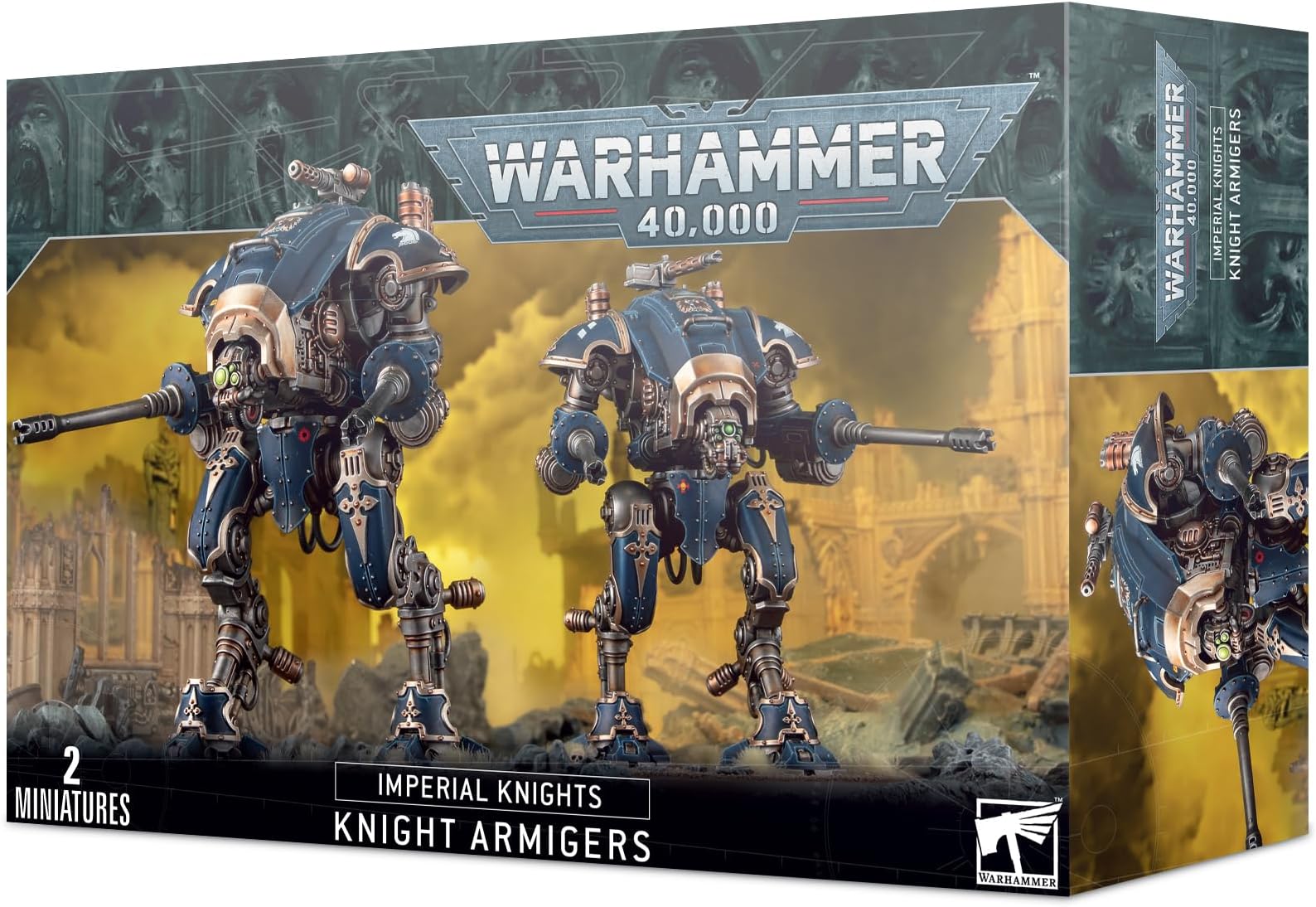 Games Workshop Knight Armigers - Tabletop Game Miniature Figure Kit - Includes 148 Plastic Components, 2x Citadel 100mm Round Bases, 1 Armiger Transfer Sheet - For Teens & Adolescents