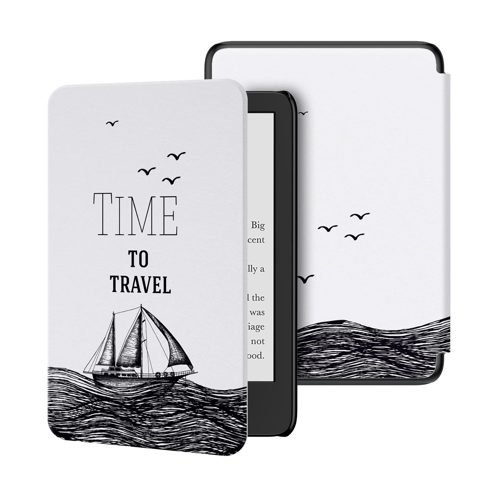 Ayotu Slim Case for All-New E-Reader (11th Generation 2022 Release)- Colorful PU Leather Cover - ONLY Fits 6 inch Reader 2022 Release (Not fit 2019 Edition),The Time to Travel-image-34