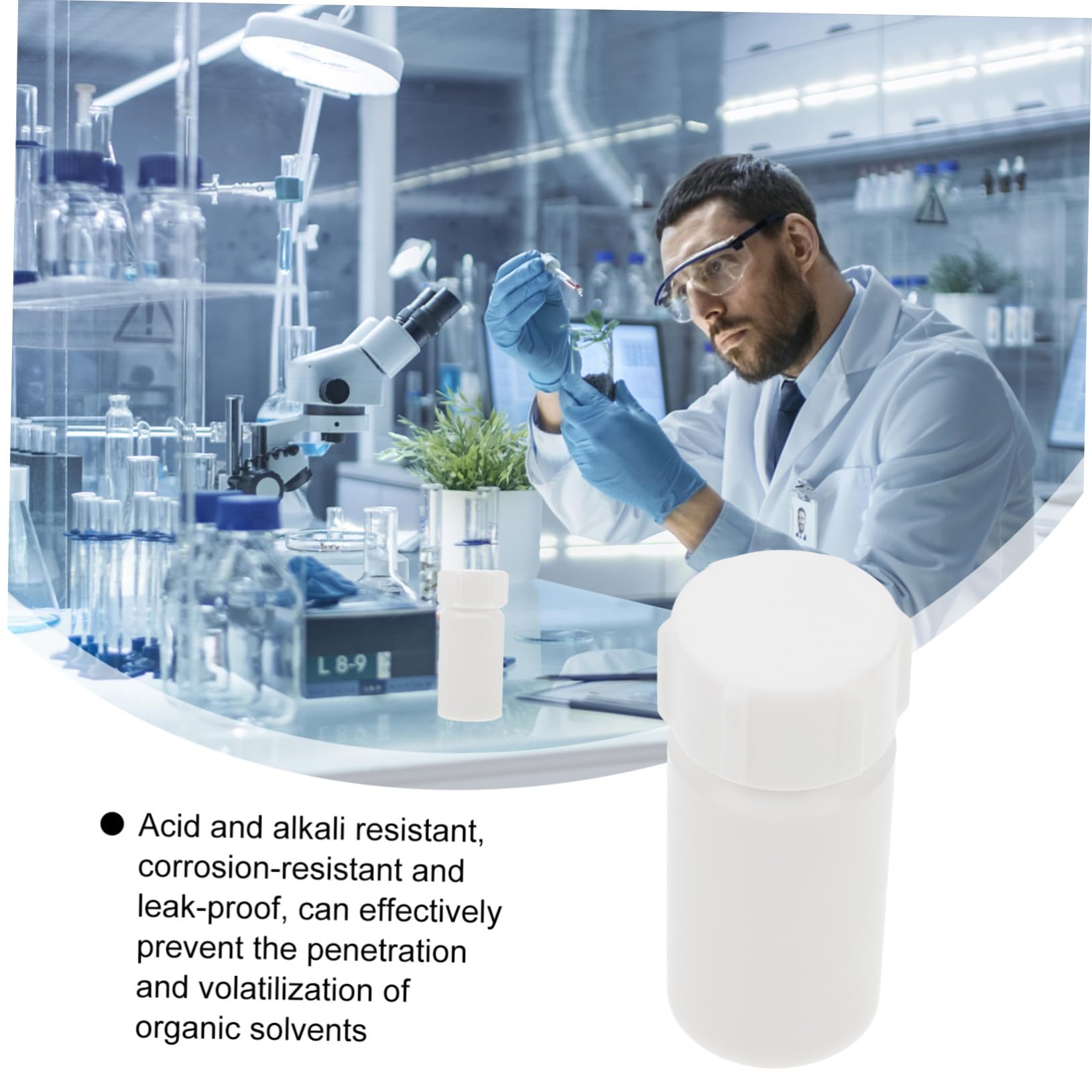 Cabilock Bottiglia Reagente Ptfe Piccola per Esperimenti di Laboratorio Design Delicato e Resistente per Uso Prolungato in Chimica