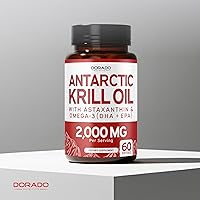 Vista 5 de Antarctic Krill Oil Supplement (2000mg Per Serving, 60 Softgels) Krill Oil Omega 3 Supplements with EPA, DHA & Astaxanthin - Premium Phospholipid