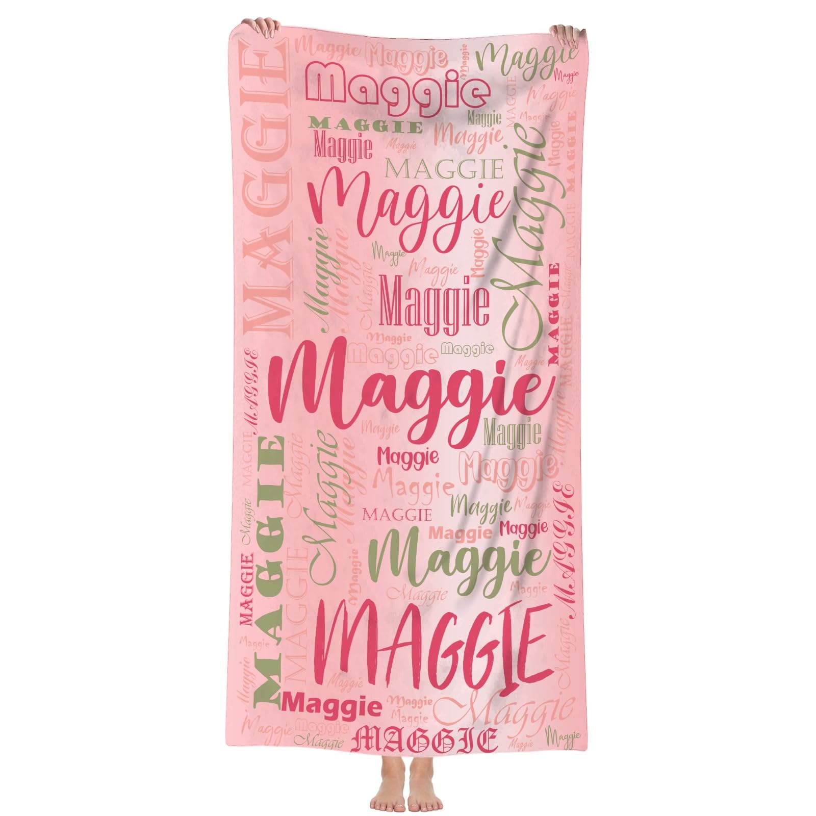 Dihope Personalised Microfibre Beach Towel for Adults Kids with Name, Large Custom Bath Towels Quick Dry Sand Free Lightweight Travel Beach Towel for Mens Boys Girls Baby Fitness Swimming โ image 1