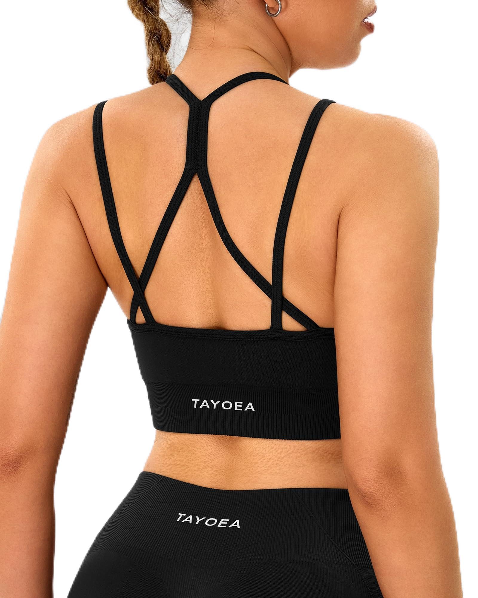 TAYOEA Damen Nahtloser Sport-BH Y-Rücken Weicher Nahtloser Atmungsaktiv Yoga BH Für Laufen & Training