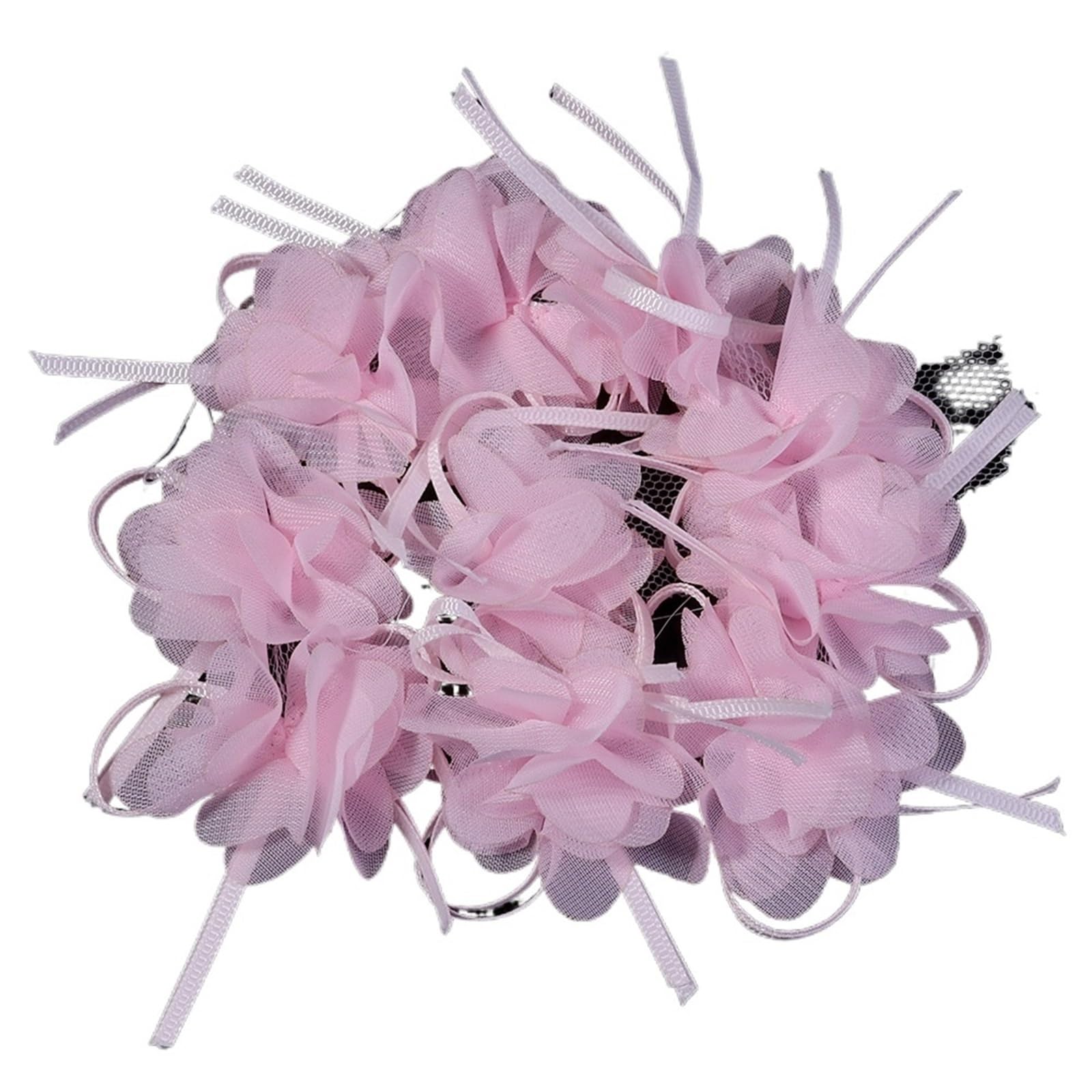 Wtaxbh Pink Iron On Patches 50Pcs 5Cm Flower Chiffon Cluster Flowers For Wedding Dress Bridal Fabric Lace Trim Diy Sewing(Pink)