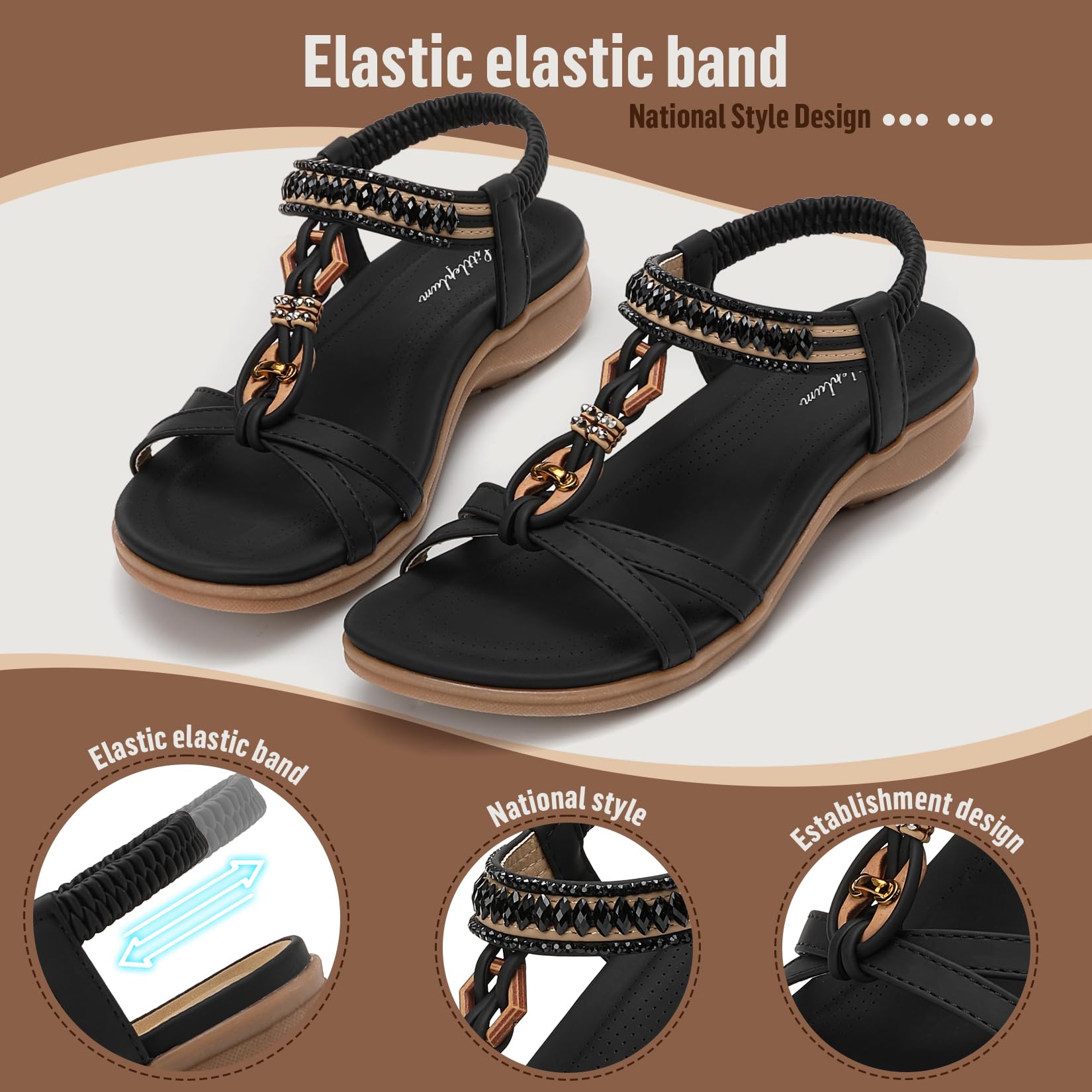 Sandalen Damen Sommer Flache Sandaletten Elegant Sandals Strand Schuhe