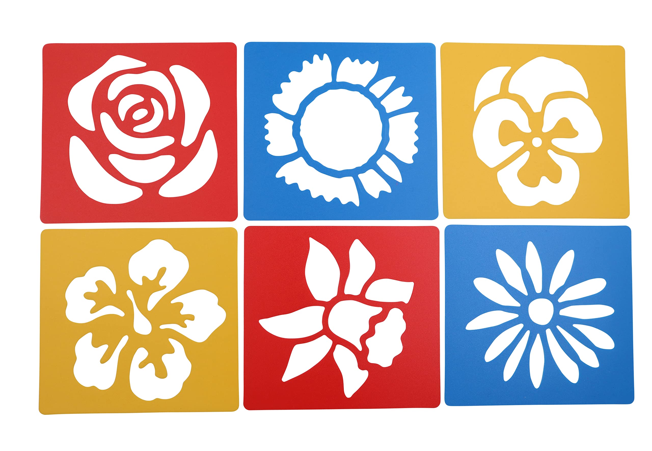 Washable Plastic Stencils | Flowers Themed | Pack of 6 Flowers