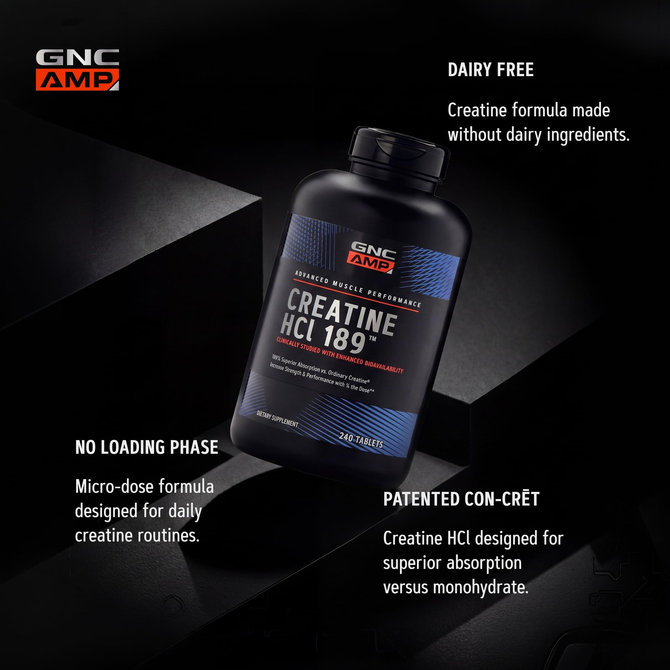 GNC AMP Creatine HCl 189, Fast Absorbing Muscle Builder, 120 Servings — Amazon image 5
