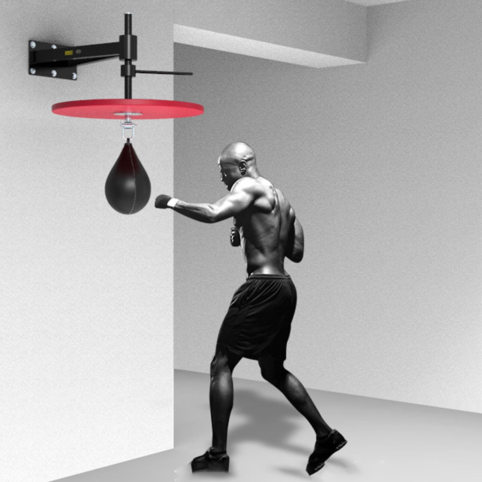 Set da Boxe con Piattaforma Speedball, Supporto Regolabile a Parete per Bambini e Adulti, Attrezzatura Sintetica per Allenamento in casa.