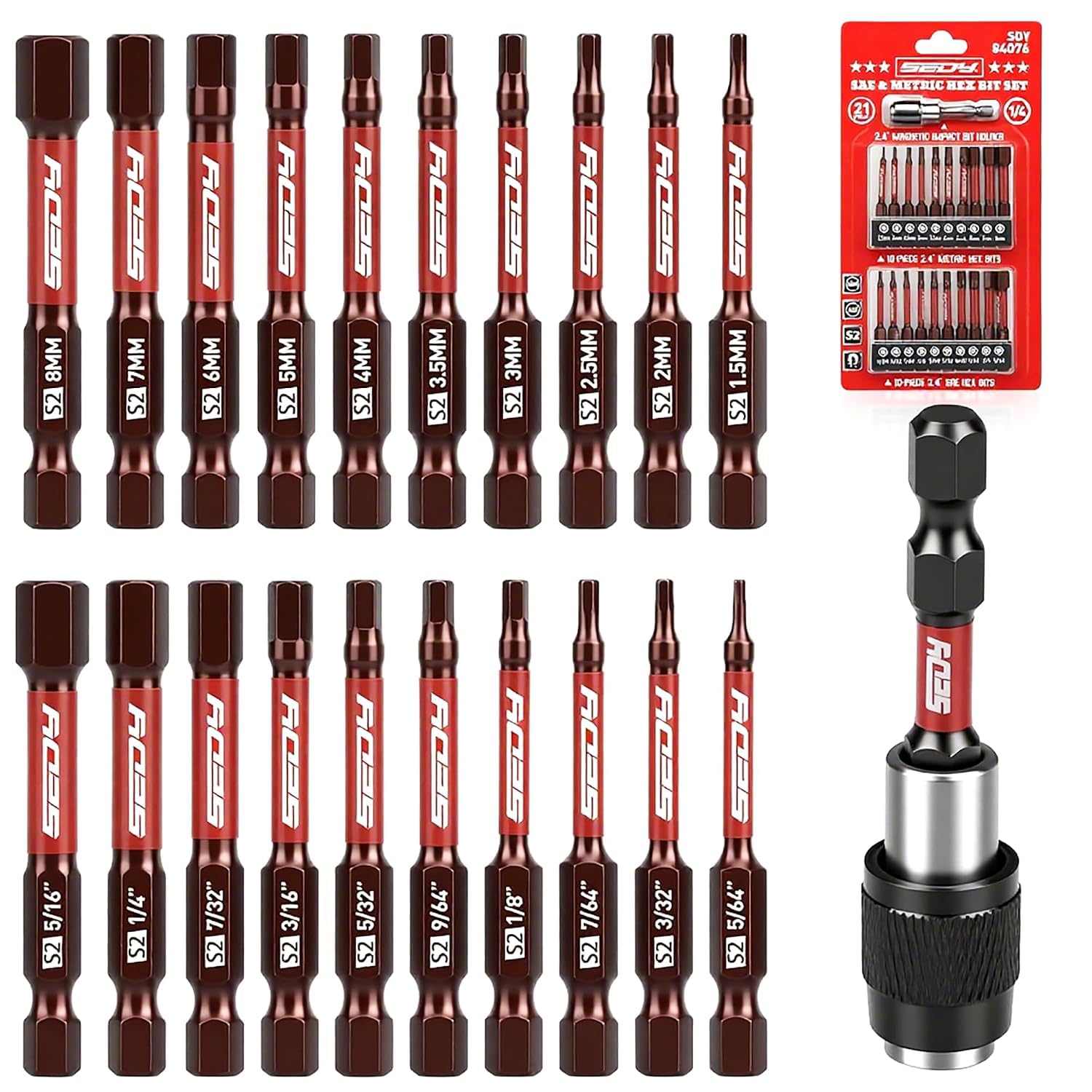 Premium 25-Piece Allen Key Drill Bit Set -8