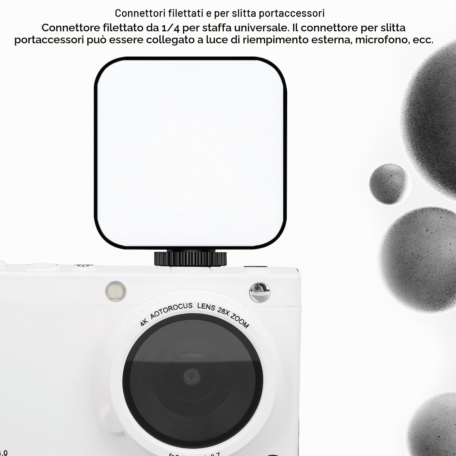 Videocamera Digitale, Fotocamera Digitale 4K da 64 MP, Fotocamera Vintage Compatta per Vlogging con Messa a Fuoco Automatica 28X con Funzione MP3, Hotspot Fedeltà per