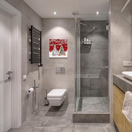 Miniatura 3 de Savannan Pintura por números, árbol de Navidad, gnomo, rama, petirrojo, copo de nieve, bosque, invierno, lienzo enmarcado, kit de pintura acrílica,