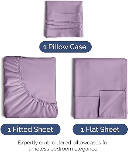 Vista 1569 de Juego de sábanas de 4 piezas tamaño king, extrasuaves, transpirables y refrescantes con esquinas profundas, sábanas de fácil ajuste y sin arrugas