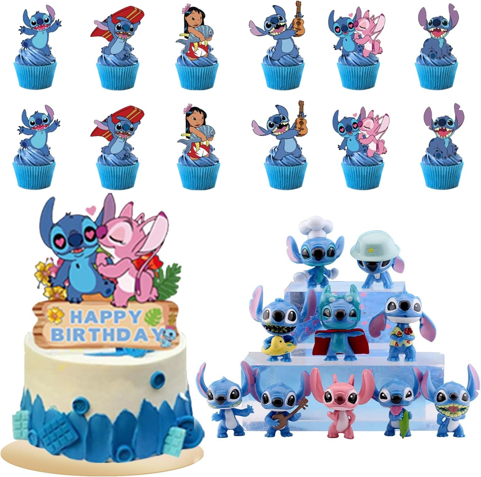 Cartoon Cake Toppers,Children Mini Figurines Toy,Cartoon Cake Decoration for Cartoon Kids Birthday Baby Shower Cartoon Theme Party Supplies