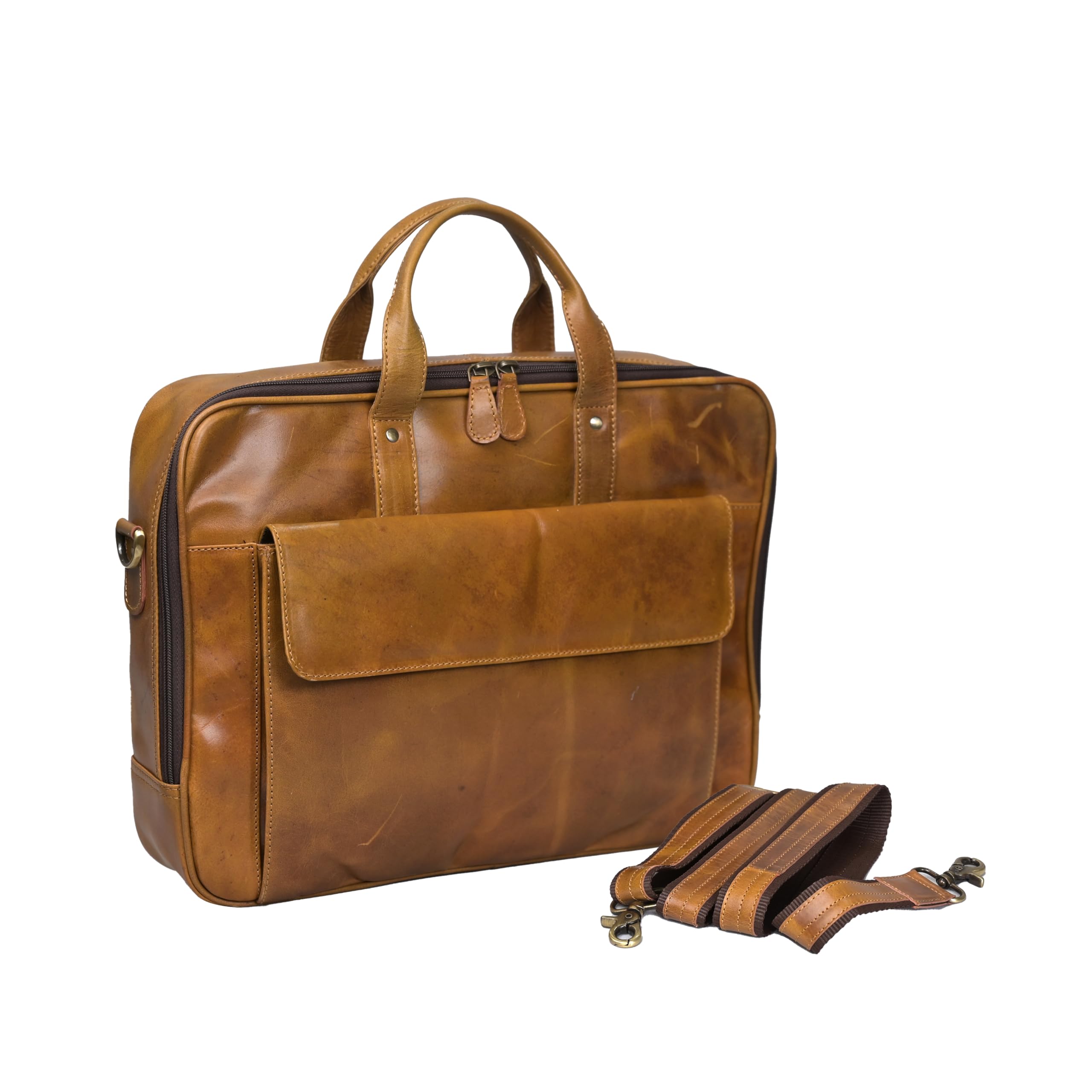 REONNDARLING Genuine Leather 14.5 Inch Laptop Messenger Office Satchel Bags Scratch Resistant Business Travel Professional Pure Laptop Bag with Thick Padded Compartment Leather Bag for Men (B0D7VS992S) Amazon Price History, Amazon Price Tracker