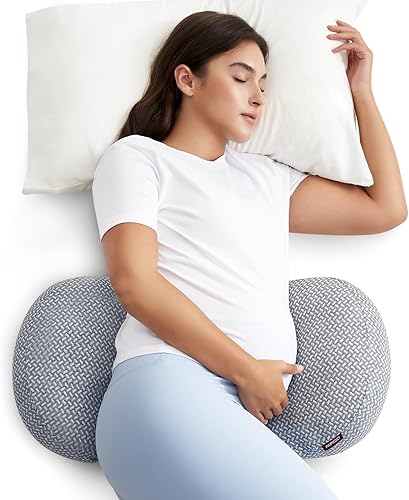 Miniatura 8 de Momcozy - Almohada portátil para embarazo en forma de W, soporte de maternidad para dormir de lado, almohada de viaje ajustable en forma de cuña
