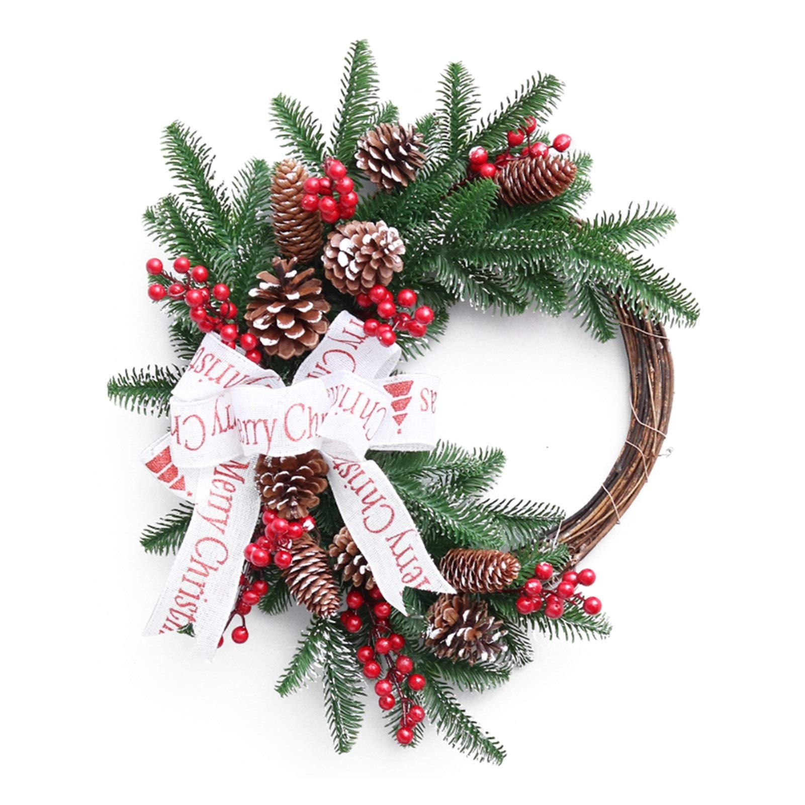 Guirlande de Noël main en rotin pour porte et décoration murale