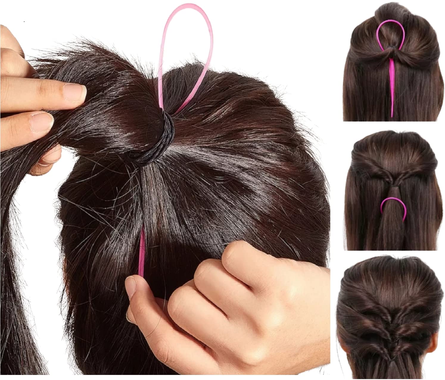 Horquillas para el pelo para trenzas juego de 2 unidades (ROSA FUERTE)