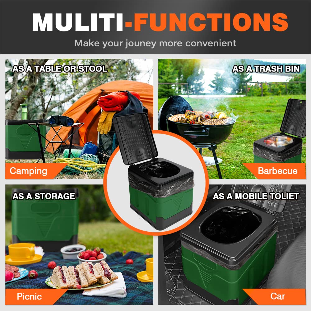 Folding Toilet Camping Toilet with lid Mobile Toilet with lid Split Toilet Outdoor Or Indoor Portable Toilet