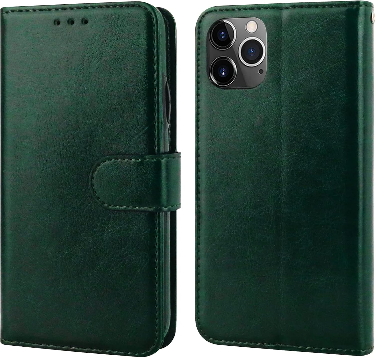 Bocasal for iPhone 11 Pro Wallet Case with Card Holder PU Leather Magnetic Detachable Kickstand Shockproof Wrist Strap Removable Flip Cover for iPhone 11 Pro 5.8 inch (Green)