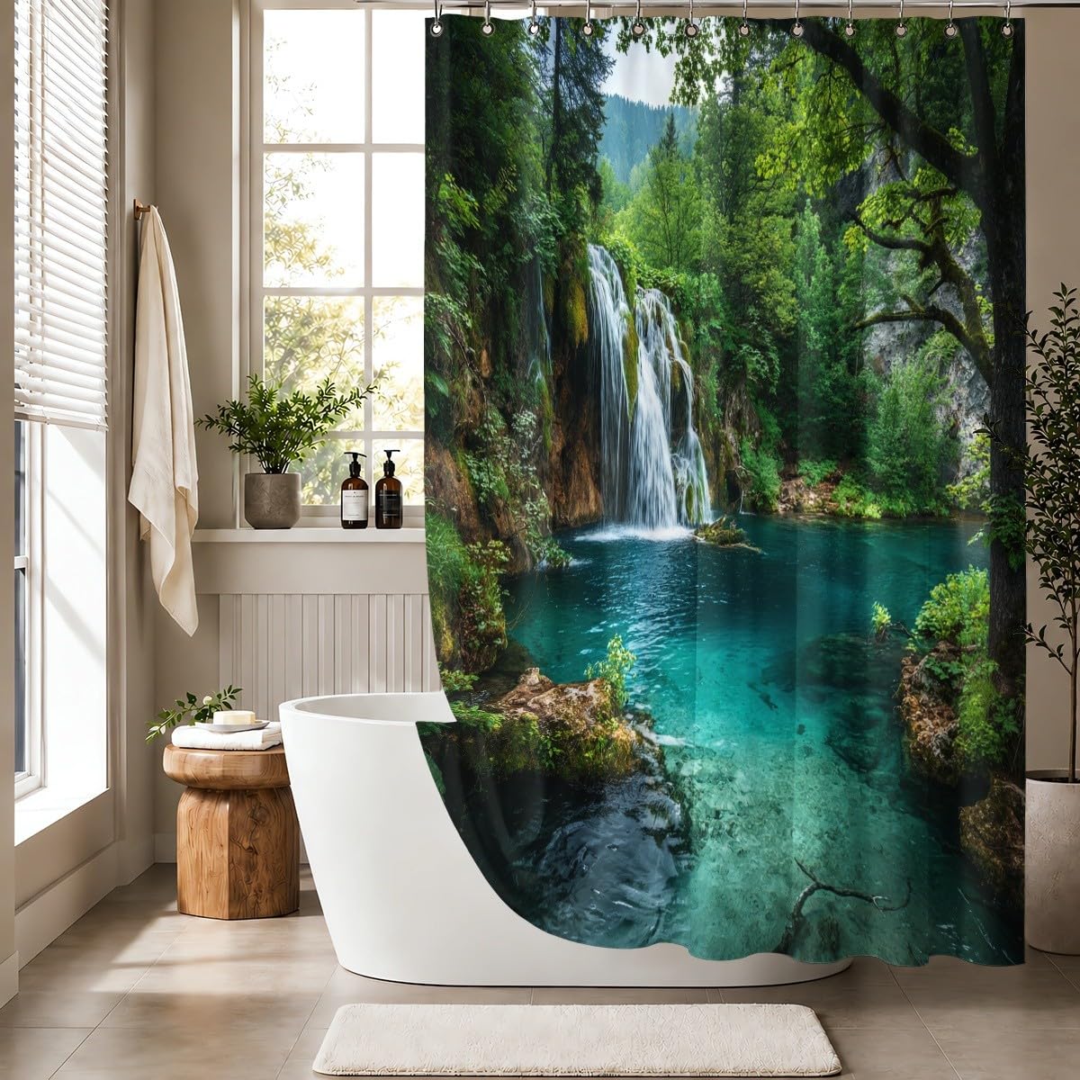 Generico Verde Tenda Doccia 240x200 cm Asciugatura Rapida, Facile da Pulire