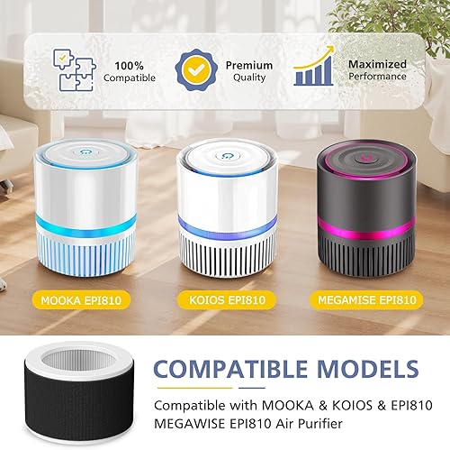 Miniatura 2 de Filtro de repuesto EPI810, compatible con KOIOS y MEGAWISE y MOOKA EPI810, filtración de 3 etapas para filtro Megawise EPI810, paquete de 2