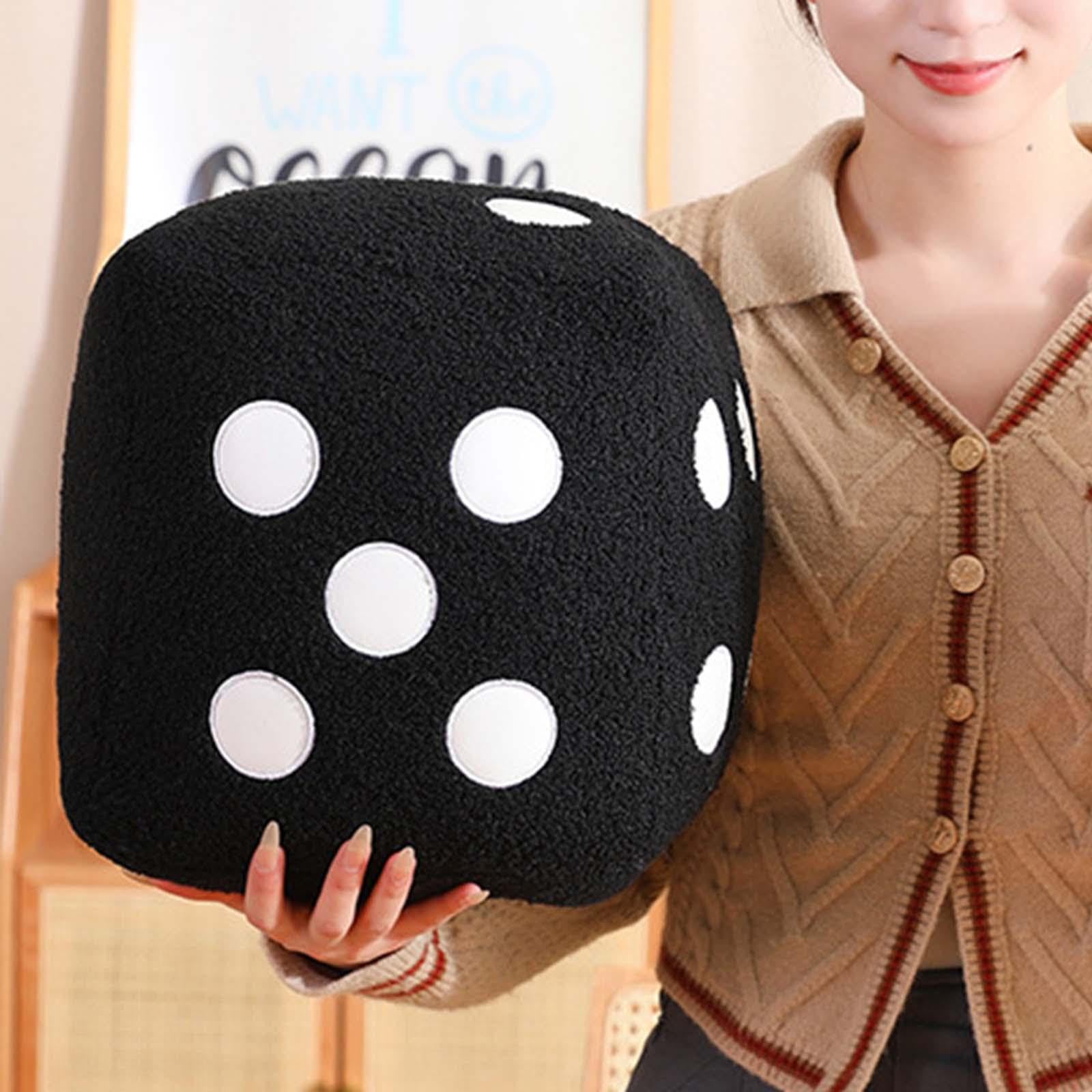 Dado DOT Peluche Morbido Cubo Schiuma Giocattolo Apprendimento Matematica Dado da Tavolo Jumbo 25cm Accessorio Insegnamento STEM Adatto per Bambini Gi, Nero