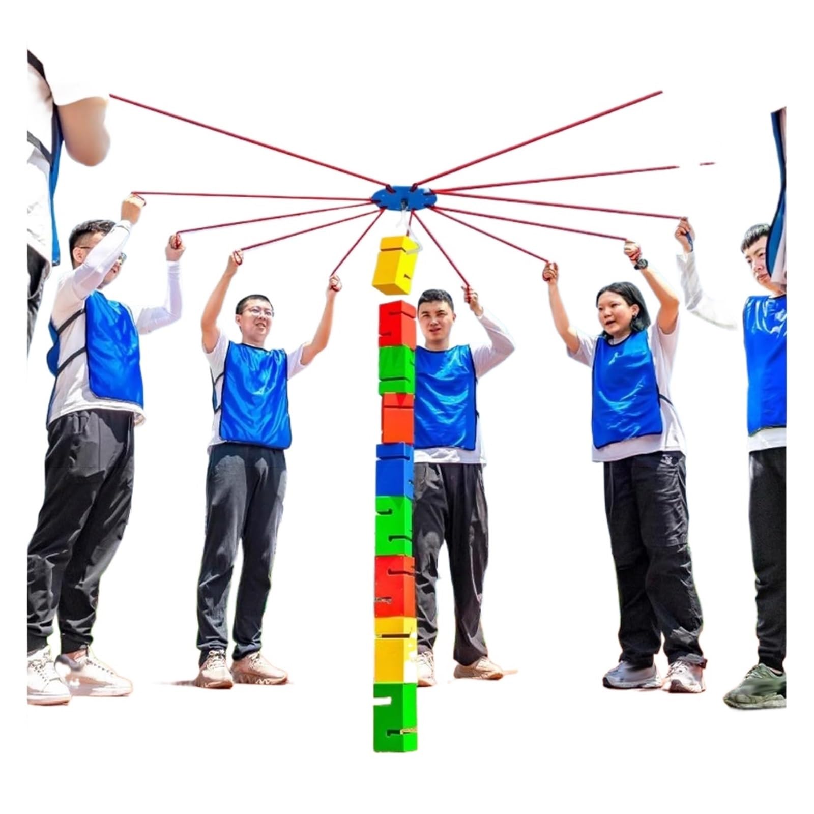 Zestaw klocków do budowania w zespole, Gra w układanie klocków Team Tower Block Multicolor 8/5/10 szt(Green,8PCS)