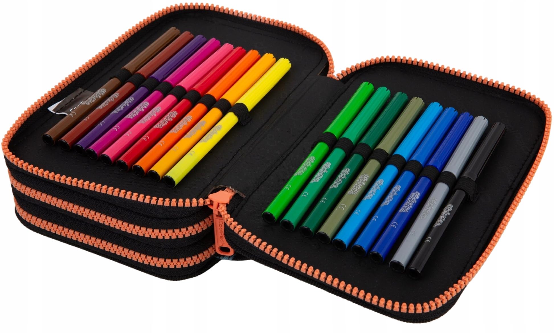 CoolPack Capybara - Astuccio XXL a 3 scomparti per la scuola, a 3 livelli, per ragazze, ragazzi, 44 pezzi, Multicolore., Astuccio