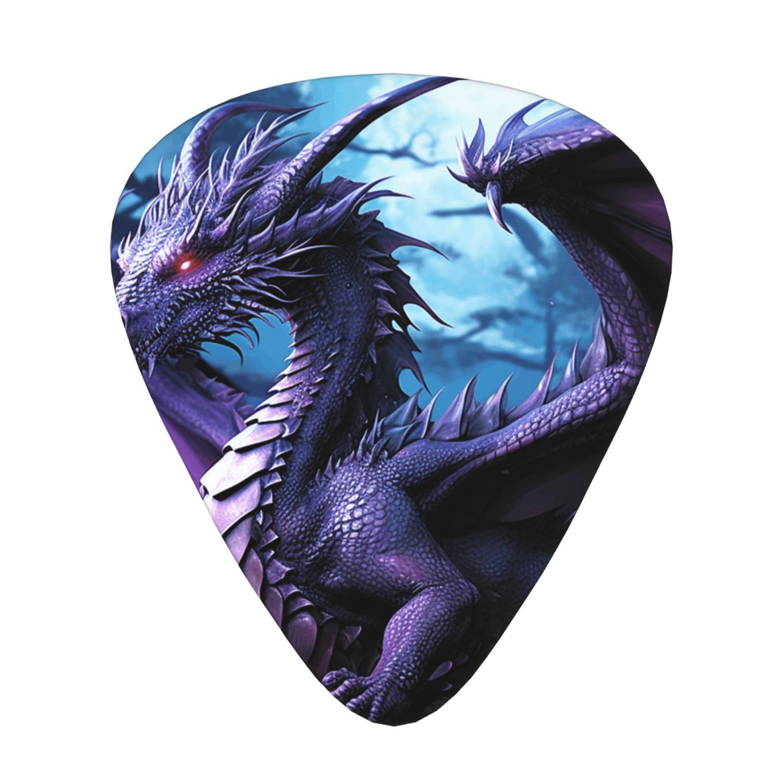 Lot de 216 médiators de guitare en vrac 3 épaisseurs différentes avec boîte de rangement Violet Dragon Violet Moon Accessoires de guitare pour basse guitare électrique acoustique amateurs
