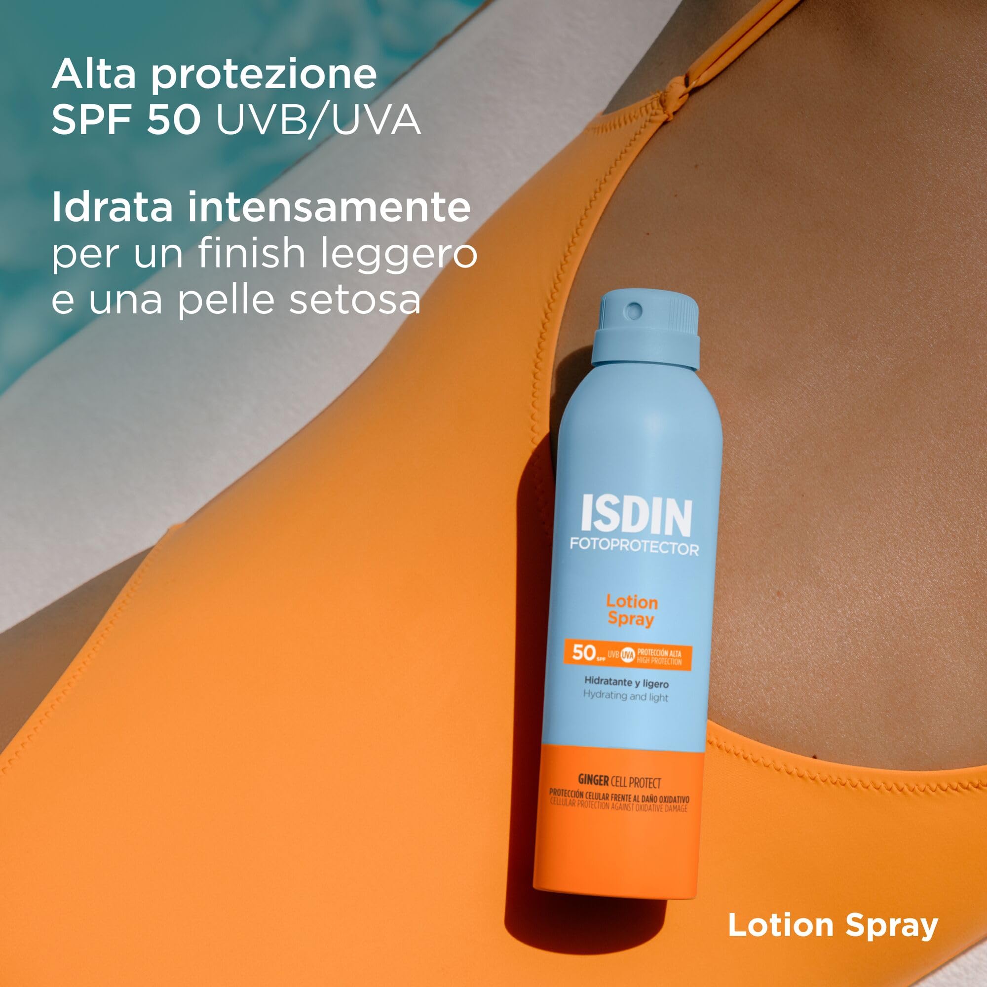 ISDIN Lotion Spray SPF 50 (250 ml) | Protezione Solare Corpo Spray | Molto Idratante e Leggera con Assorbimento Istantaneo | Per Tutti i Tipi di Pelle
